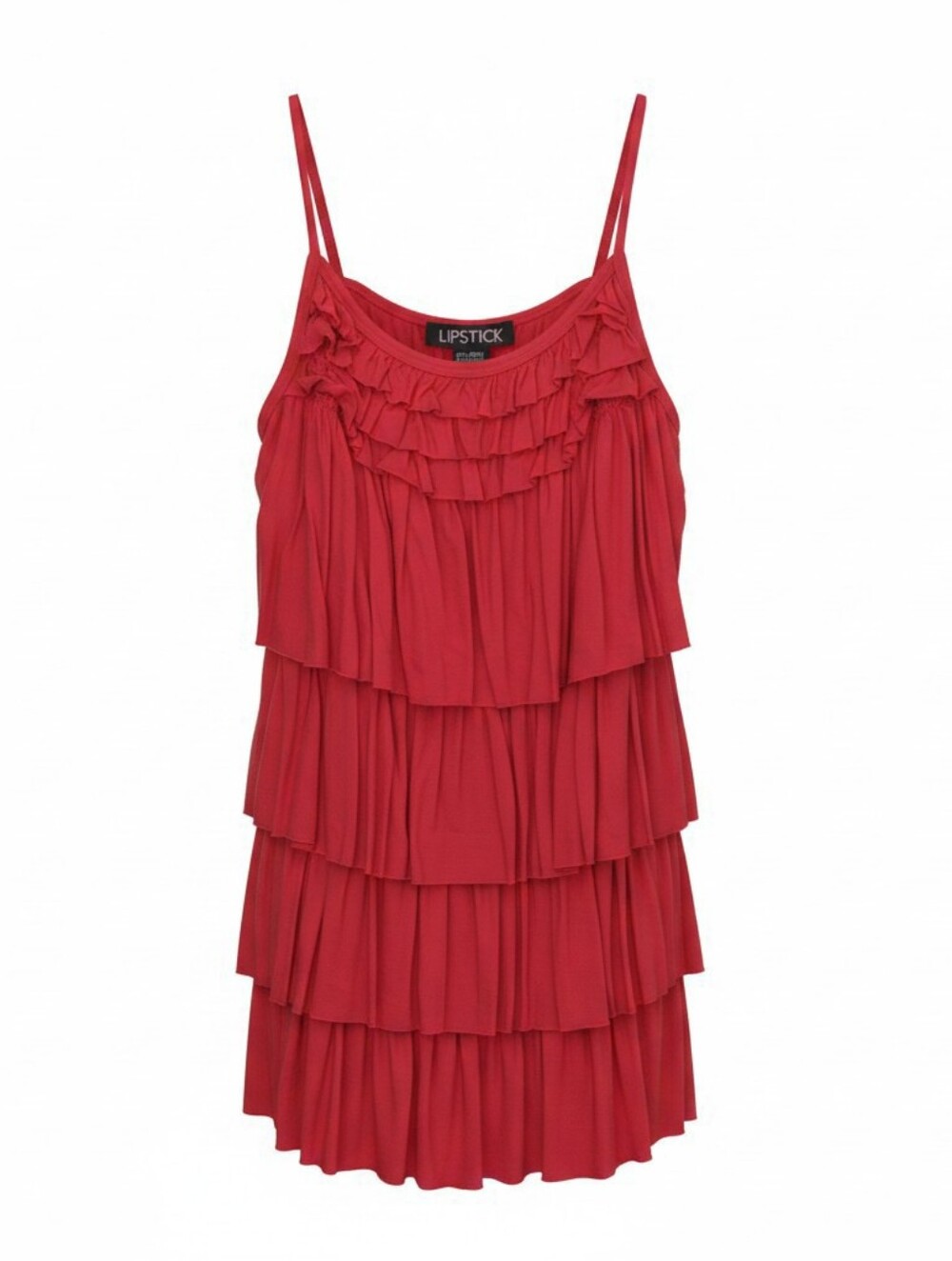 Vintage Y2K Lipstick Brand Red Tiered Ruffle Cami Tank Top Shirt Large - Picture 6 of 10